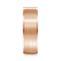 Clearance Gabriel & Co. Michael - 14K Rose Gold 7mm - Men's Wedding Band in Satin Finish