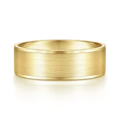 Outlet Gabriel & Co. Michael - 14K Yellow Gold 7mm - Men's Wedding Band in Satin Finish