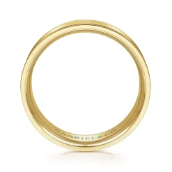 Outlet Gabriel & Co. Michael - 14K Yellow Gold 7mm - Men's Wedding Band in Satin Finish