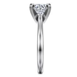 New Gabriel & Co. Michelle - 14K White Gold Round Diamond Engagement Ring