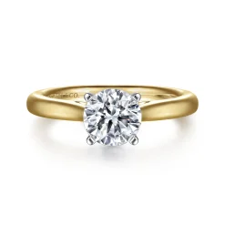 Outlet Gabriel & Co. Michelle - 14K White-Yellow Gold Round Diamond Engagement Ring