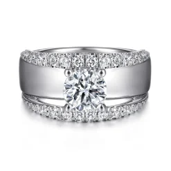 Hot Gabriel & Co. Milene - 14K White Gold Round Diamond Engagement Ring