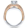 Clearance Gabriel & Co. Milene - 14K White-Rose Gold Round Diamond Engagement Ring