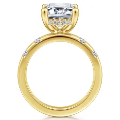 Sale Gabriel & Co. Mirella - 14K Yellow Gold Emerald Cut Diamond Engagement Ring