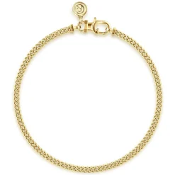 Discount Gabriel & Co. 3mm 14K Yellow Gold Men's Hollow Cuban Link Chain Bracelet