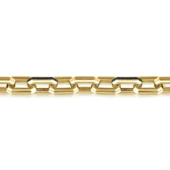 Online Gabriel & Co. 9mm 14K Yellow Gold Men's Hollow Faceted Chain Black Diamond Bracelet