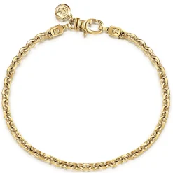 Hot Gabriel & Co. 4mm 14K Yellow Gold Men's Hollow Link Chain Bracelet