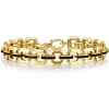 Best Gabriel & Co. 10mm 14k Yellow Gold Men's Hollow Link Chain Tennis Bracelet with Black Spinel Connectors