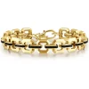 Hot Gabriel & Co. 10mm 14k Yellow Gold Men's Hollow Link Chain Tennis Bracelet with Black Spinel Connectors