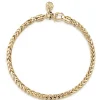 Best Gabriel & Co. 4mm 14K Yellow Gold Men's Hollow Wheat Chain Bracelet