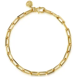 Best Gabriel & Co. 5 mm 14K Yellow Gold Men's Solid Elongated Link Chain Bracelet