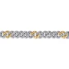 New Gabriel & Co. 7mm 925 Sterling Silver and 14K Yellow Gold Men's Solid Cuban Link Chain with Diamond Cut Bracelet