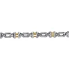 New Gabriel & Co. 7mm 925 Sterling Silver and 14K Yellow Gold Men's Solid Chain Bracelet Cylinder Spacer