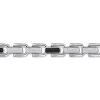 Gabriel & Co. 8mm 925 Sterling Silver Black Spinel Men's Cylindrical Mix Link Chain Bracelet