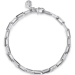 Discount Gabriel & Co. 5mm 925 Sterling Silver Elongated Men's Solid Chain Bracelet
