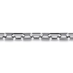 Gabriel & Co. 8.5mm 925 Sterling Silver Faceted Men's Hollow Chain Black Spinel Bracelet