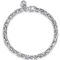 Hot Gabriel & Co. 6mm 925 Sterling Silver Faceted Men's Solid Chain Bracelet