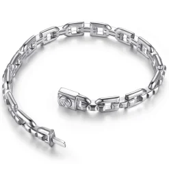 Outlet Gabriel & Co. 8mm 925 Sterling Silver Men's Cylindrical Mix Link Chain Bracelet