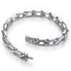 Gabriel & Co. 8mm 925 Sterling Silver Men's Hollow Faceted Link Chain Bracelet