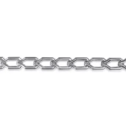 Gabriel & Co. 8mm 925 Sterling Silver Men's Hollow Faceted Link Chain Bracelet