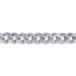New Gabriel & Co. 10mm 925 Sterling Silver Men's Hollow Cuban Link Chain Bracelet