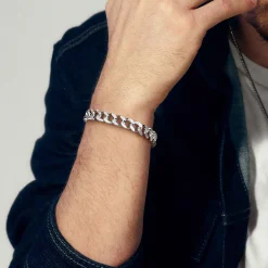 New Gabriel & Co. 10mm 925 Sterling Silver Men's Hollow Cuban Link Chain Bracelet