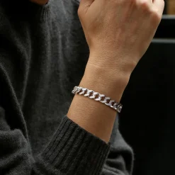 New Gabriel & Co. 10mm 925 Sterling Silver Men's Hollow Cuban Link Chain Bracelet