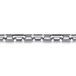 Outlet Gabriel & Co. 9mm 925 Sterling Silver Men's Hollow Faceted Chain Black Spinel Bracelet