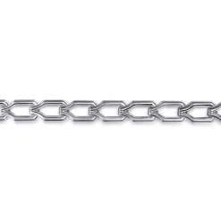 Gabriel & Co. 8mm 925 Sterling Silver Men's Hollow Faceted Link Chain Bracelet