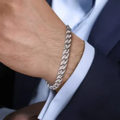 Clearance Gabriel & Co. 8mm 925 Sterling Silver Men's Solid Link Chain Bracelet