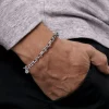 Sale Gabriel & Co. 5.50mm 925 Sterling Silver Men's Solid Faceted Link Chain Bracelet