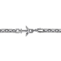 Gabriel & Co. 8mm 925 Sterling Silver Men's Solid Chain and Anchor Bracelet