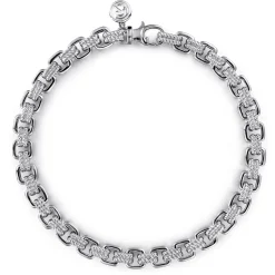 Discount Gabriel & Co. 6mm 925 Sterling Silver Men's Solid Chain Bracelet