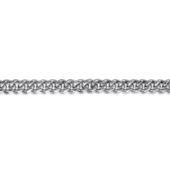 Gabriel & Co. 7mm 925 Sterling Silver Men's Solid Cuban Link Chain with Diamond Cut Bracelet