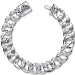 Hot Gabriel & Co. 14mm 925 Sterling Silver Men's Solid Flat Heavy Link Chain Bracelet