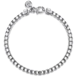 Discount Gabriel & Co. 5mm 925 Sterling Silver Men's Solid Box Chain Bracelet