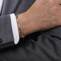 Discount Gabriel & Co. 5mm 925 Sterling Silver Men's Solid Box Chain Bracelet