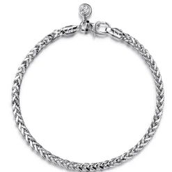 Best Gabriel & Co. 4mm 925 Sterling Silver Men's Solid Wheat Chain Bracelet