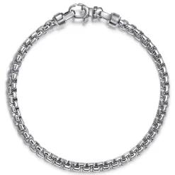 Hot Gabriel & Co. 4mm 925 Sterling Silver Men's Solid Round Box Chain Bracelet