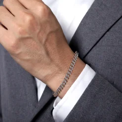 Clearance Gabriel & Co. 7mm 925 Sterling Silver Men's Solid Cuban Link Chain Bracelet