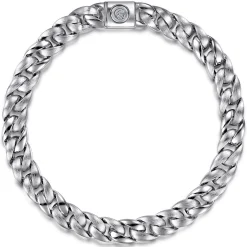 New Gabriel & Co. 8mm 925 Sterling Silver Men's Solid Cuban Link Chain Bracelet