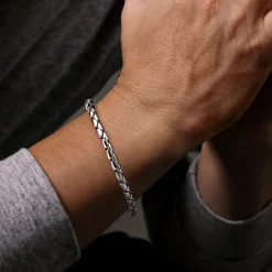 Clearance Gabriel & Co. 6mm 925 Sterling Silver Tubular Men's Solid Chain Bracelet