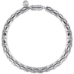 Clearance Gabriel & Co. 6mm 925 Sterling Silver Tubular Men's Solid Chain Bracelet