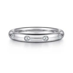 Discount Gabriel & Co. Modena - 14K White Gold Flush Set Diamond Eternity Band - 0.25 ct