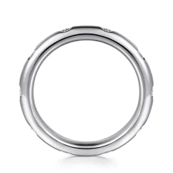 Discount Gabriel & Co. Modena - 14K White Gold Flush Set Diamond Eternity Band - 0.25 ct