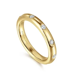 Discount Gabriel & Co. Modena - 14K Yellow Gold Flush Set Diamond Eternity Band - 0.25 ct