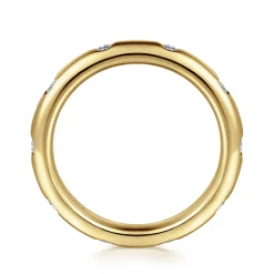 Discount Gabriel & Co. Modena - 14K Yellow Gold Flush Set Diamond Eternity Band - 0.25 ct