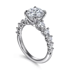 Outlet Gabriel & Co. Monah - 14K White Gold Round Diamond Engagement Ring
