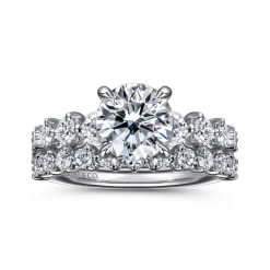 Outlet Gabriel & Co. Monah - 14K White Gold Round Diamond Engagement Ring