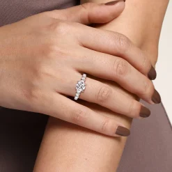 Outlet Gabriel & Co. Monah - 14K White Gold Round Diamond Engagement Ring